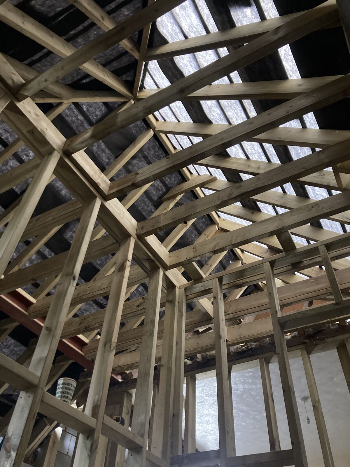 First-fix carpentry roof structure