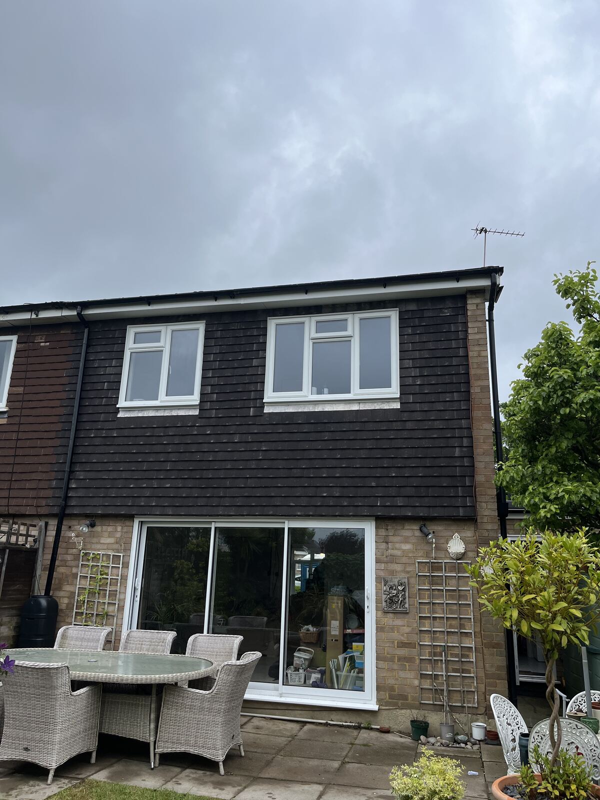 White aluminium sliding patio doors
